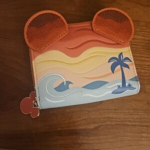 Our Universe Disney Mickey Mouse Sunset Beach Small Zip Wallet